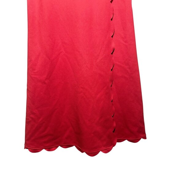 Ted Baker Jasmint Scallop Overlay Dress Womens 3 Size 8 Red Knee Length Classic - Picture 8 of 16